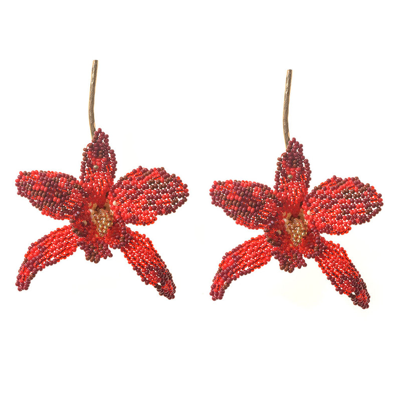 Orquídea Roja Earrings